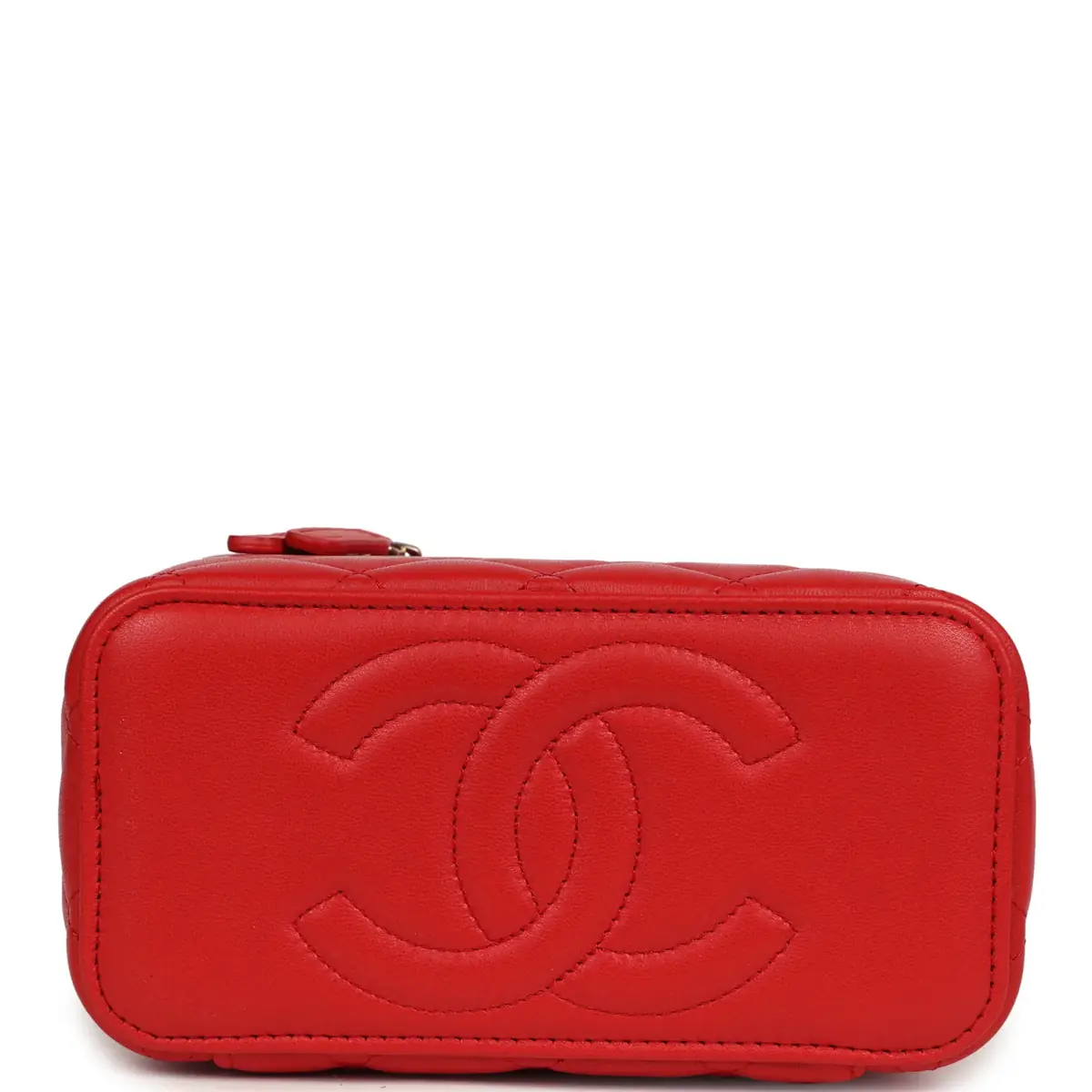 Chanel Chanel Small Classic Top Handle Vanity Case Red Lambskin Light Gold Hardware | Thumbnail 6 Chanel Chanel Small Classic Top Handle Vanity Case Red Lambskin Light Gold Hardware | Thumbnail 6