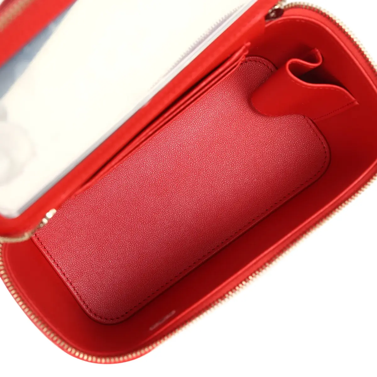 Chanel Chanel Small Classic Top Handle Vanity Case Red Lambskin Light Gold Hardware | Thumbnail 9 Chanel Chanel Small Classic Top Handle Vanity Case Red Lambskin Light Gold Hardware | Thumbnail 9