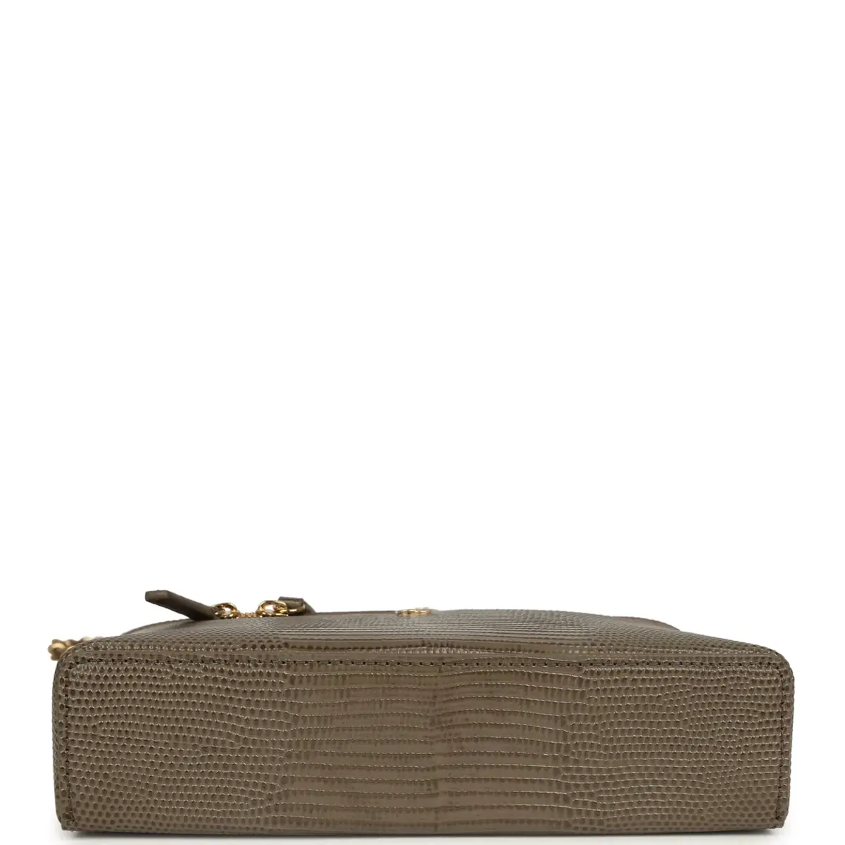 Chanel Chanel Top Handle Long Vanity Case with Chain Dark Khaki Lizard Embossed Calfskin Gold Hardware | Thumbnail 6 Chanel Chanel Top Handle Long Vanity Case with Chain Dark Khaki Lizard Embossed Calfskin Gold Hardware | Thumbnail 6