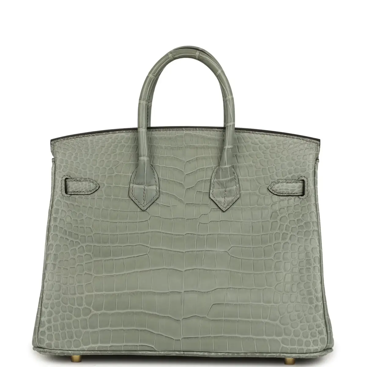 HERMÈS Hermes Birkin 25 Gris Ciment Matte Porosus Crocodile Gold Hardware | Thumbnail 4 HERMÈS Hermes Birkin 25 Gris Ciment Matte Porosus Crocodile Gold Hardware | Thumbnail 4