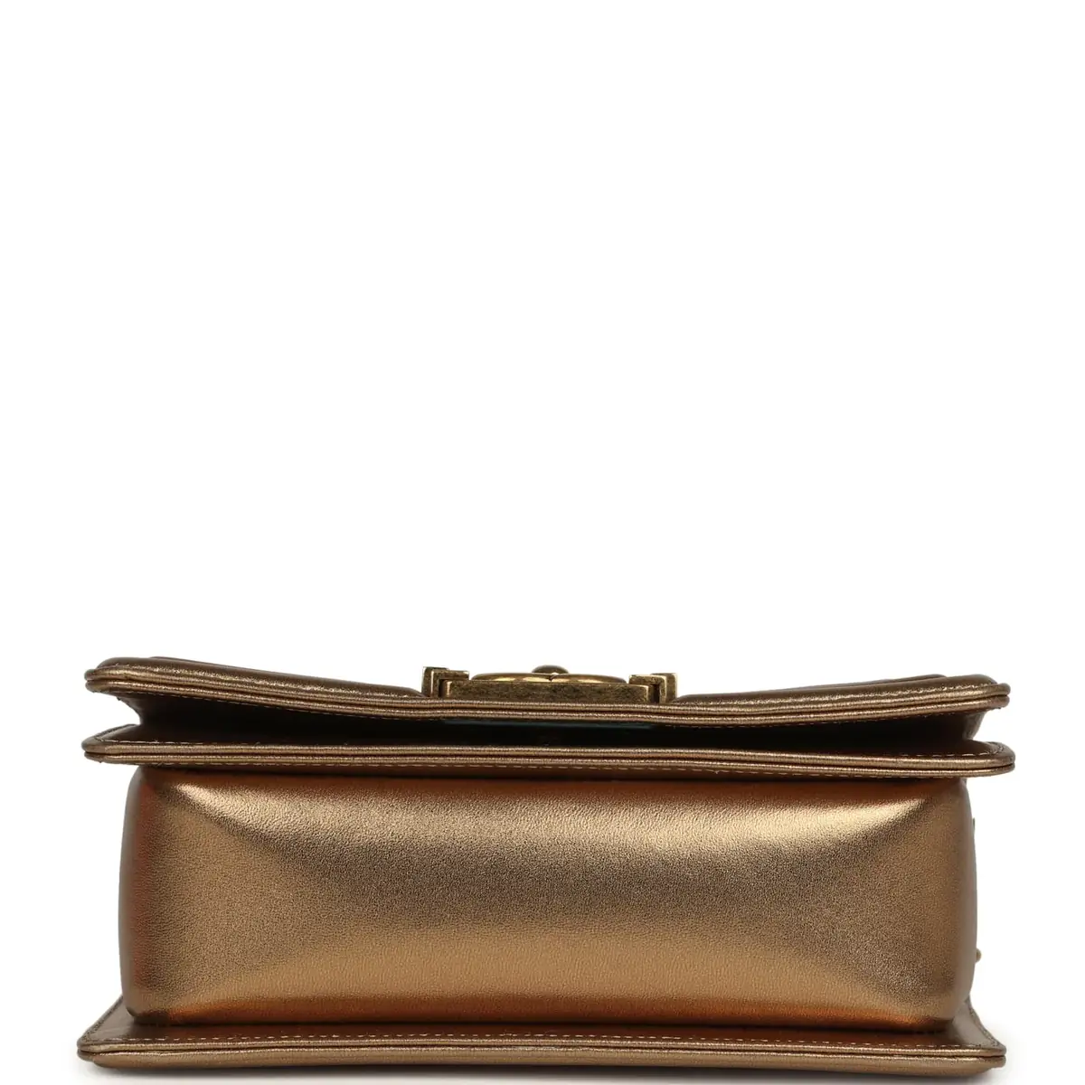 Chanel Pre-owned Chanel Small Boy Bag Metallic Gold Python Antique Gold Hardware | Thumbnail 6 Chanel Pre-owned Chanel Small Boy Bag Metallic Gold Python Antique Gold Hardware | Thumbnail 6