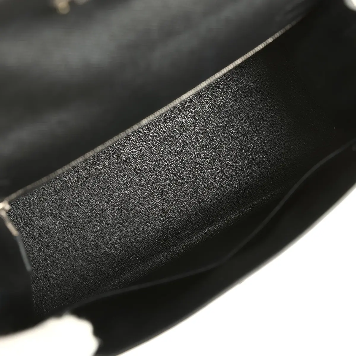 HERMÈS Pre-owned Hermes Kelly Sellier 28 Black Epsom Palladium Hardware | Thumbnail 8 HERMÈS Pre-owned Hermes Kelly Sellier 28 Black Epsom Palladium Hardware | Thumbnail 8