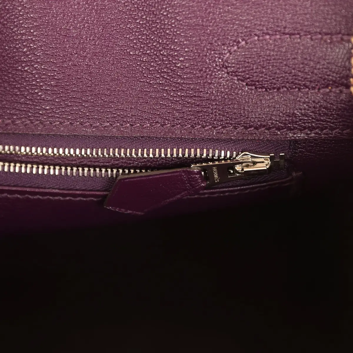 HERMÈS Pre-owned Hermes Special Order (HSS) Birkin 30 Poussiere, Amethyst Matte Alligator Palladium Hardware | Thumbnail 9 HERMÈS Pre-owned Hermes Special Order (HSS) Birkin 30 Poussiere, Amethyst Matte Alligator Palladium Hardware | Thumbnail 9