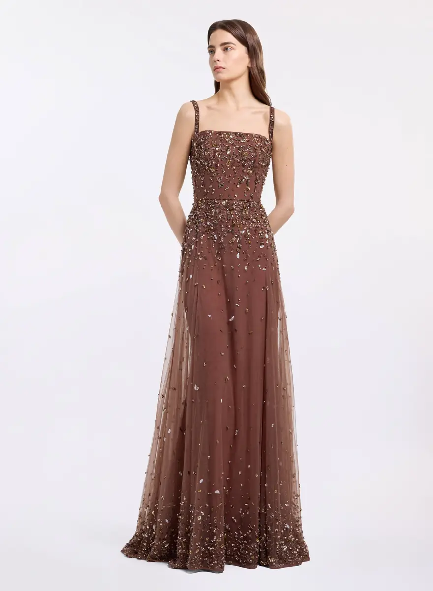 Elie Saab Bead Embroidered Long Dress | Thumbnail 2
