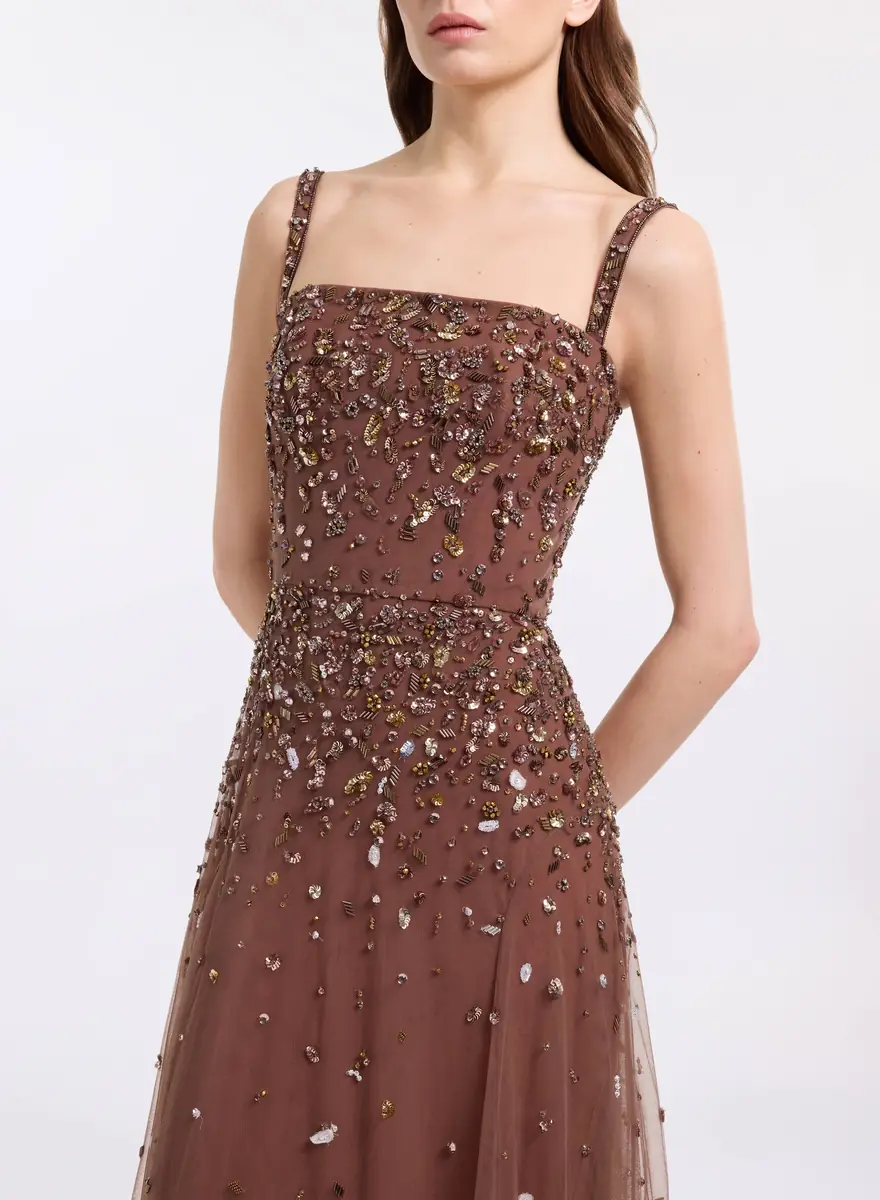 Elie Saab Bead Embroidered Long Dress | Thumbnail 4