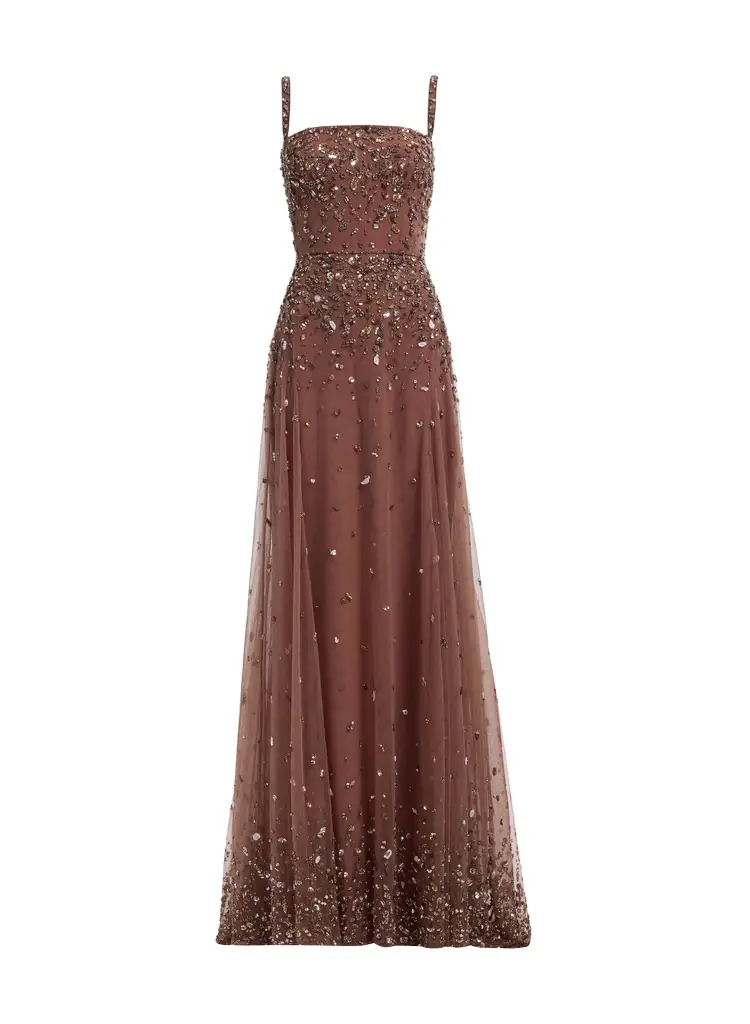 Elie Saab Bead Embroidered Long Dress | Image 1 Elie Saab Bead Embroidered Long Dress | Image 1