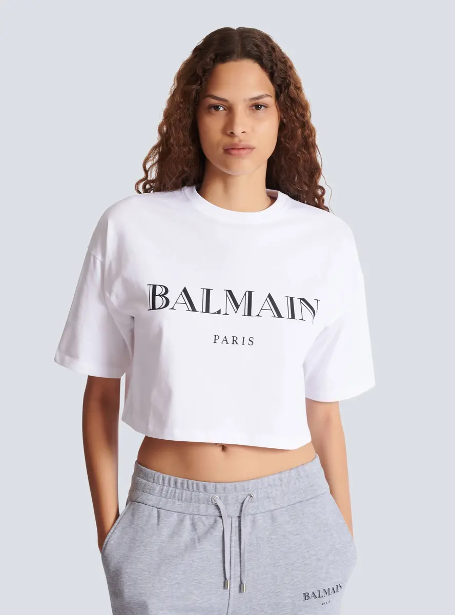 Balmain Boxy cropped T-shirt with print | Thumbnail 5 Balmain Boxy cropped T-shirt with print | Thumbnail 5