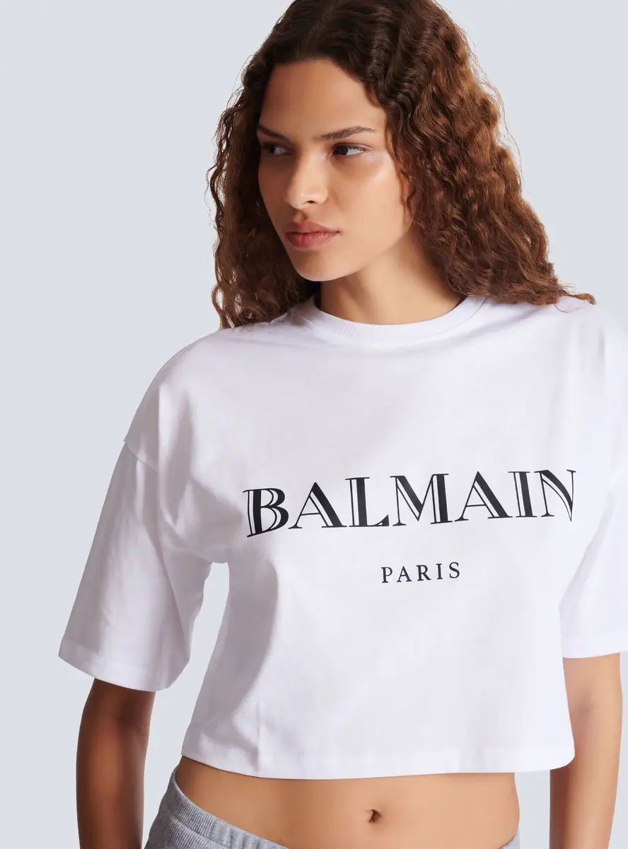 Balmain Boxy cropped T-shirt with print | Thumbnail 6 Balmain Boxy cropped T-shirt with print | Thumbnail 6