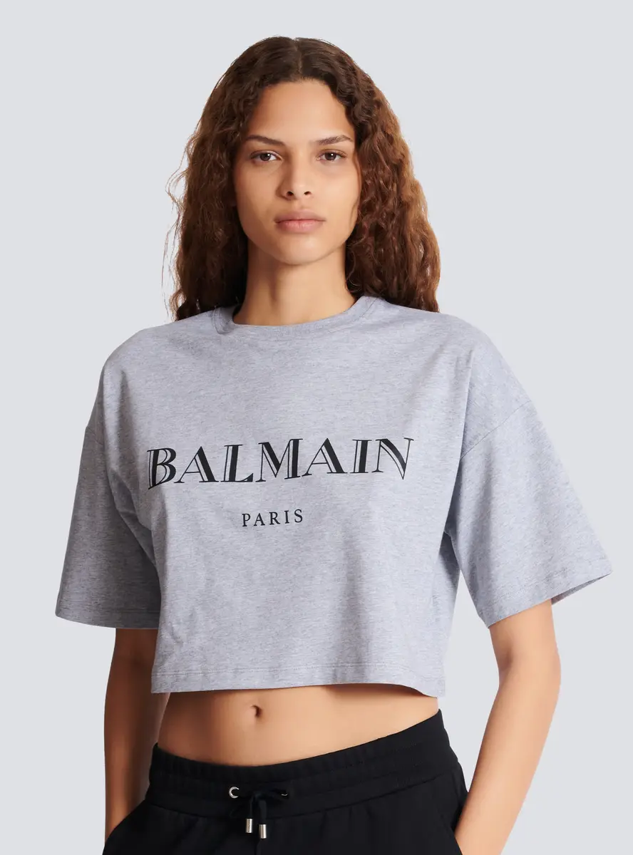Balmain Boxy cropped T-shirt with print | Thumbnail 5