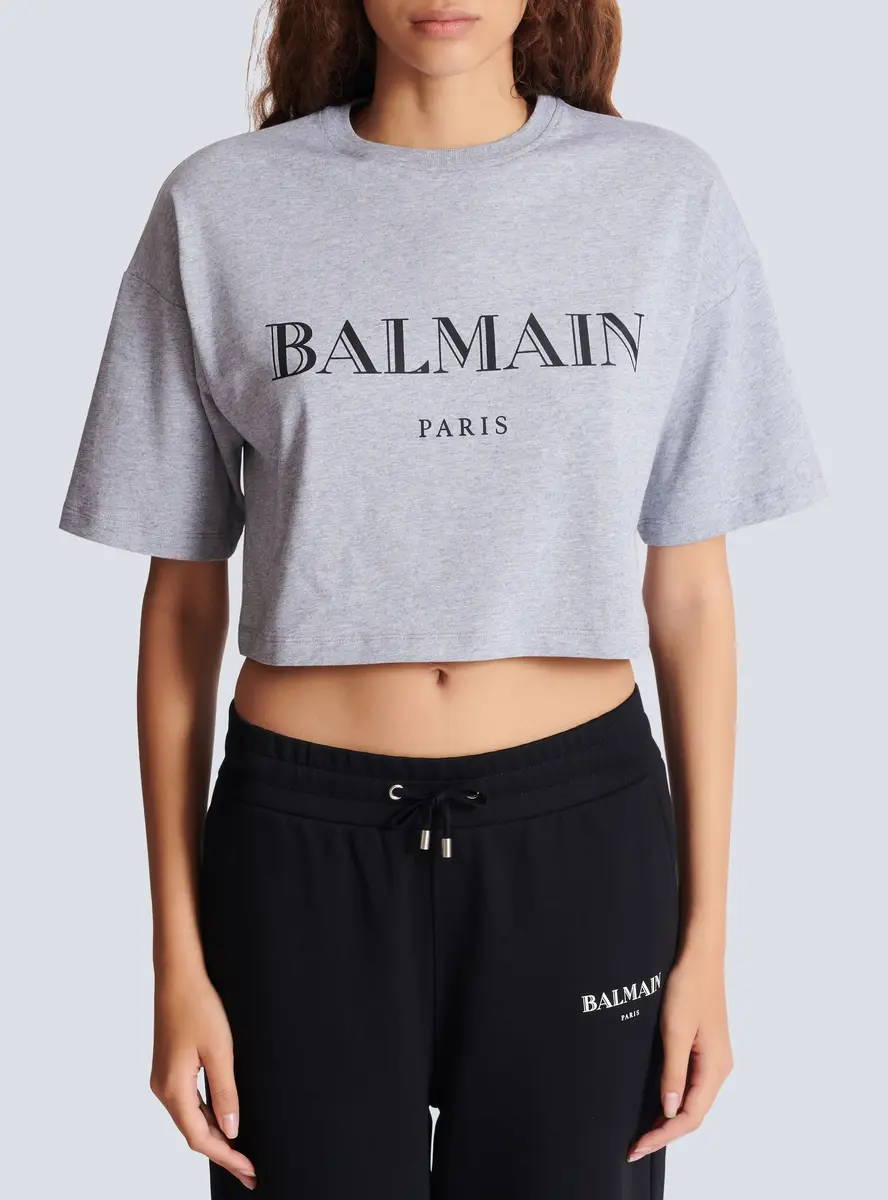 Balmain Boxy cropped T-shirt with print | Thumbnail 7