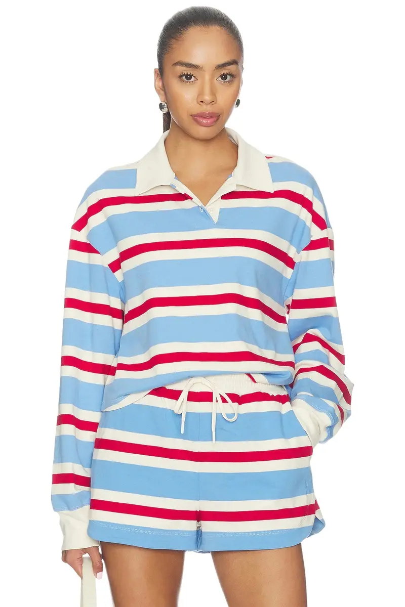 Striped Cotton Jersey Rugby Pullover Striped Cotton Jersey Rugby Pullover