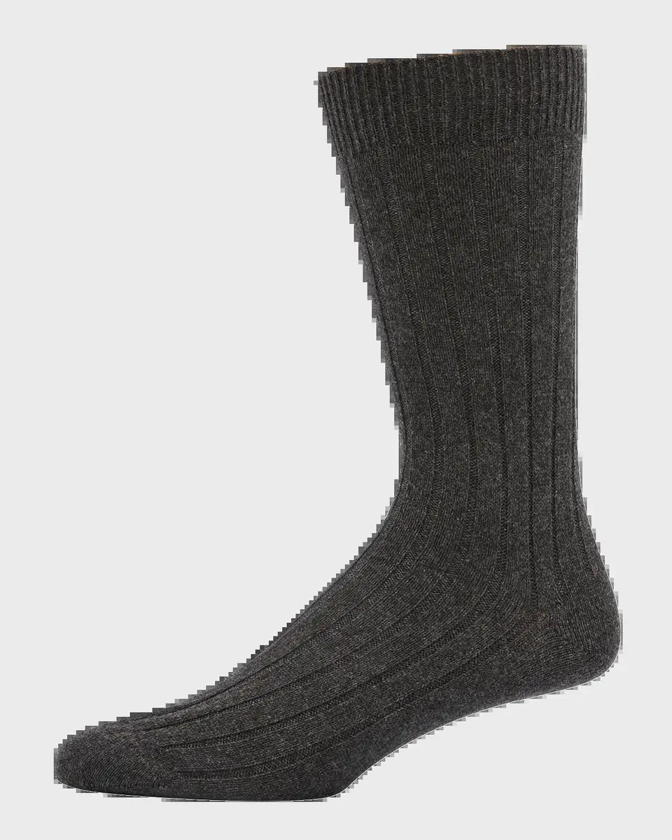 Bresciani Men's Cashmere Mid-Calf Socks | Thumbnail 2