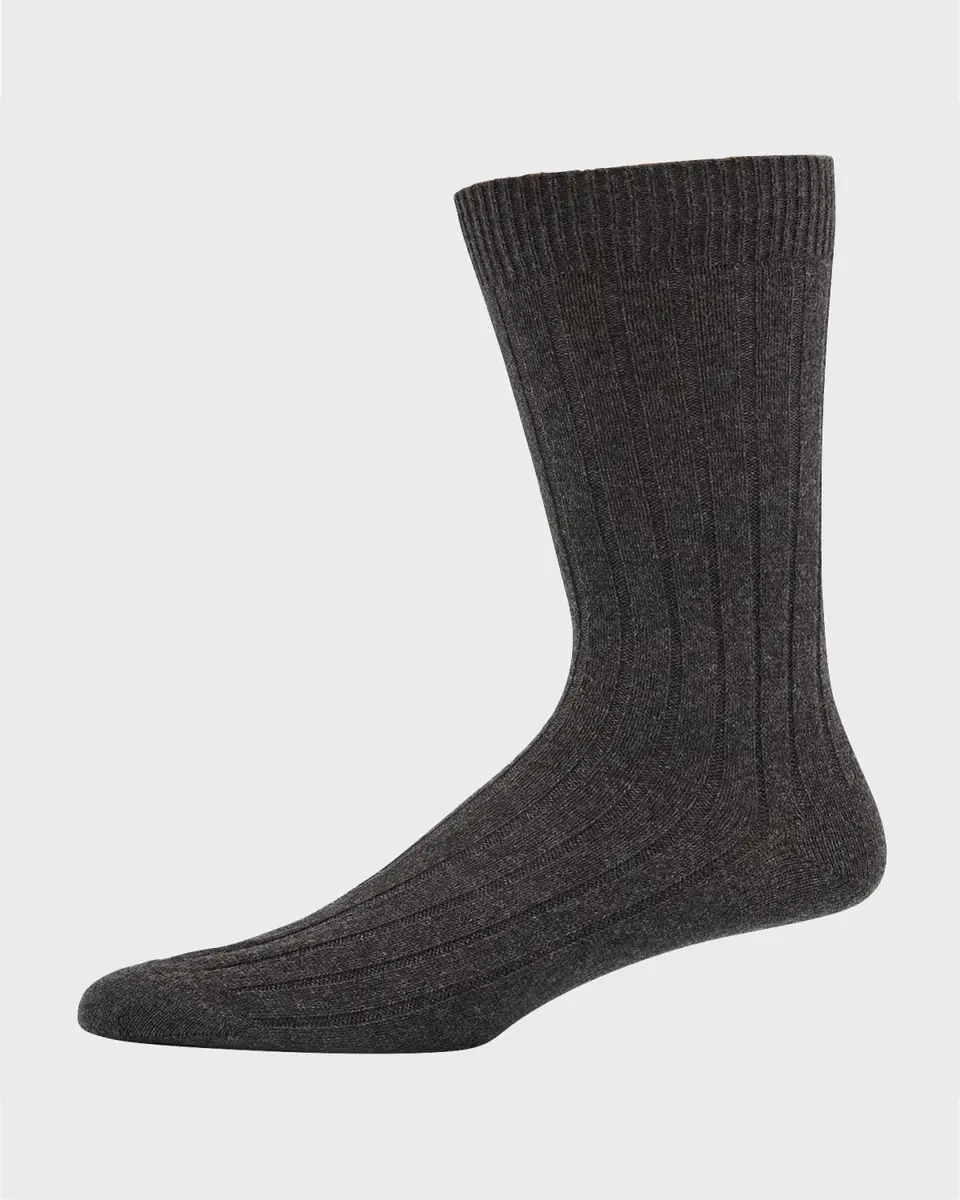 Bresciani Men's Cashmere Mid-Calf Socks | Thumbnail 3
