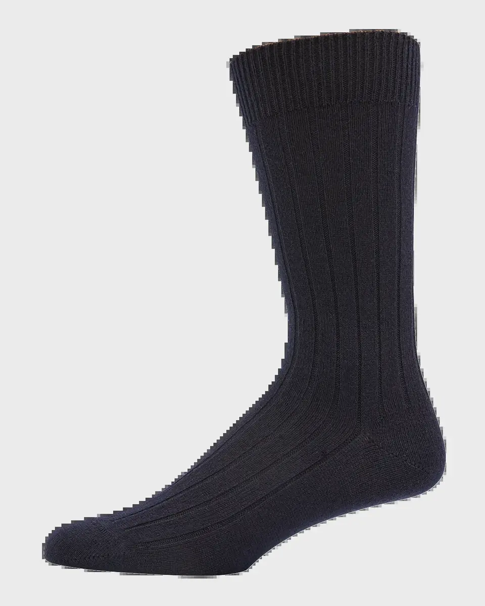 Bresciani Men's Cashmere Mid-Calf Socks | Thumbnail 2