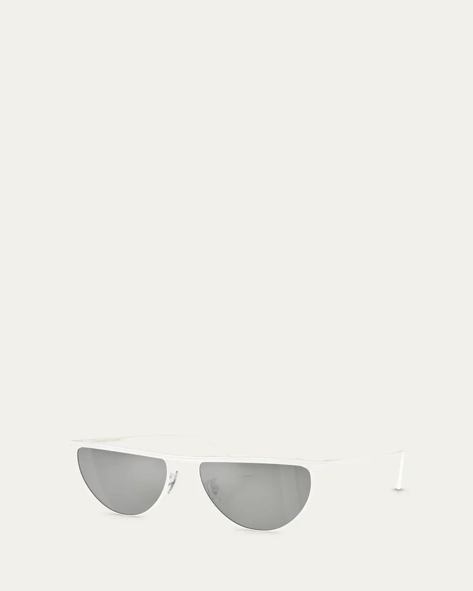 Khaite x Oliver Peoples Sleek Metal Windsor Rim Sunglasses | Thumbnail 2 Khaite x Oliver Peoples Sleek Metal Windsor Rim Sunglasses | Thumbnail 2