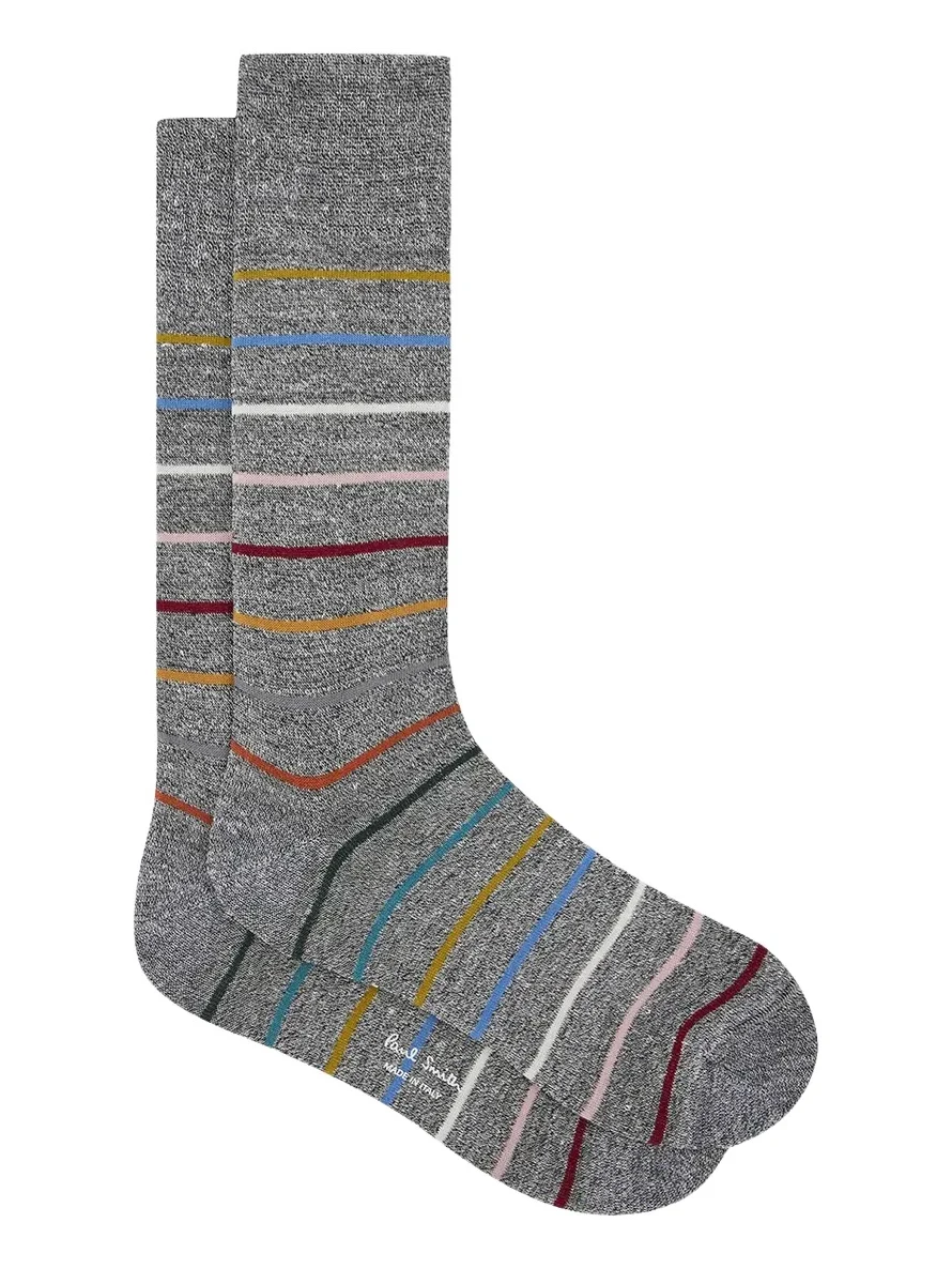 Paul Smith Men's Block Signature Stripe Crew Socks