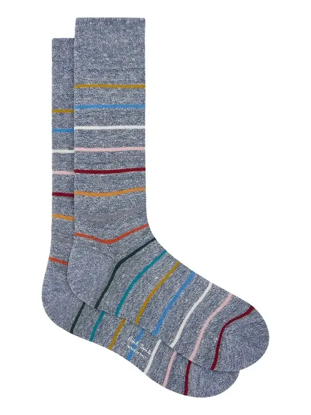 Paul Smith Men's Block Signature Stripe Crew Socks