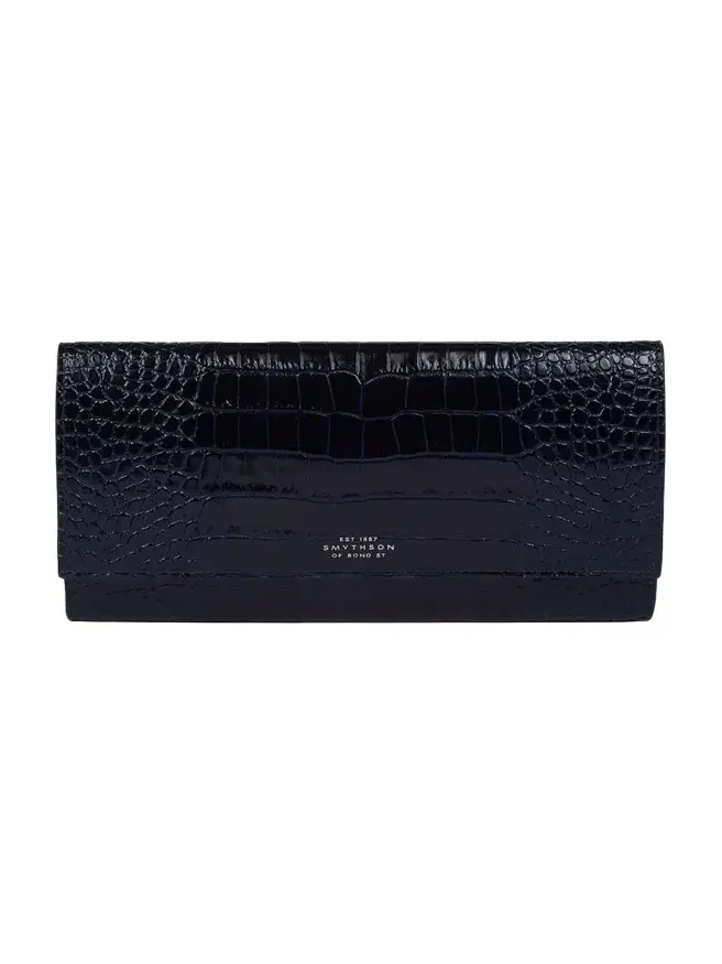 Smythson Marshall Mara Croc-Embossed Leather Travel Wallet
