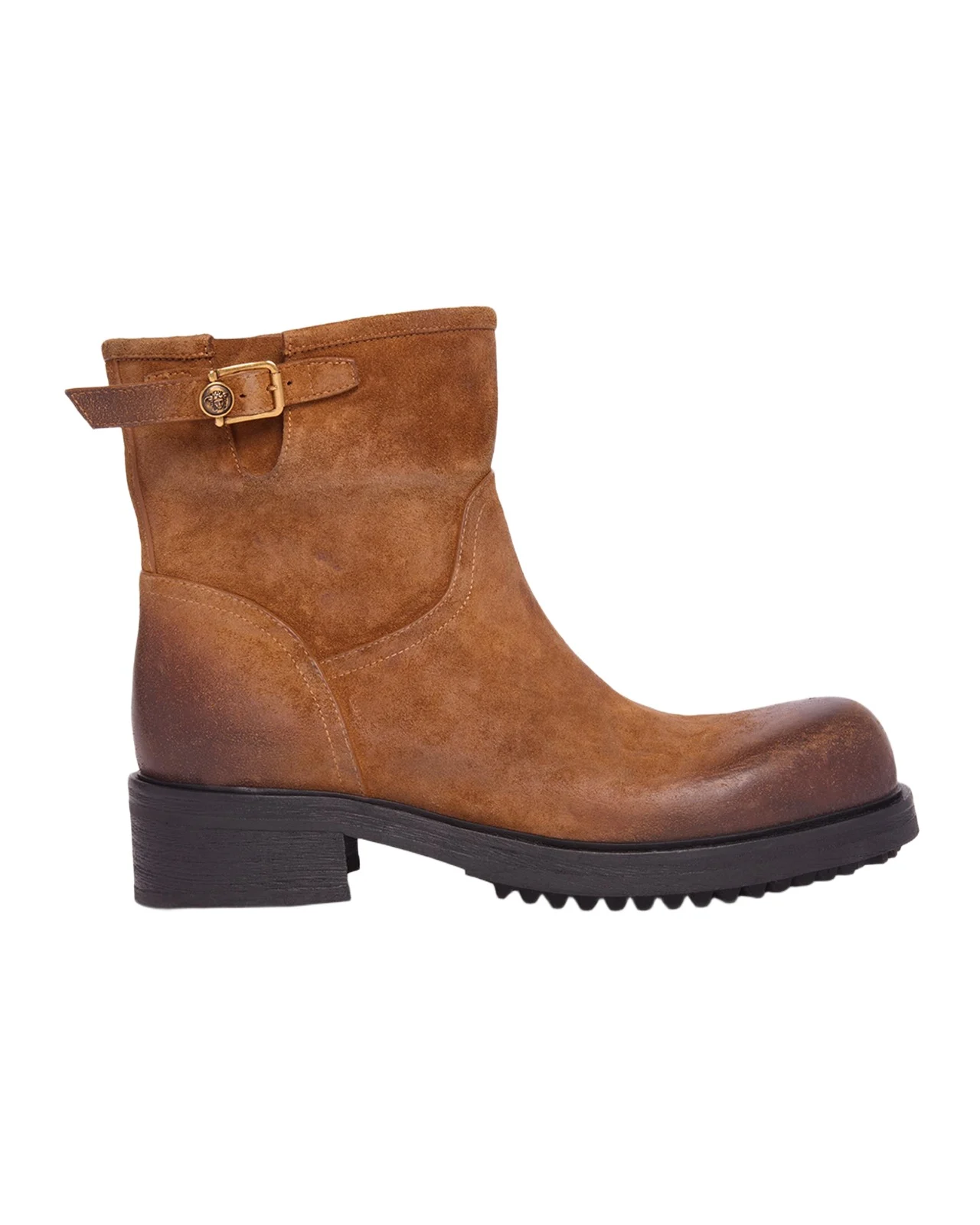 Men's Suede La Medusa Buckle Ankle Boots Men's Suede La Medusa Buckle Ankle Boots