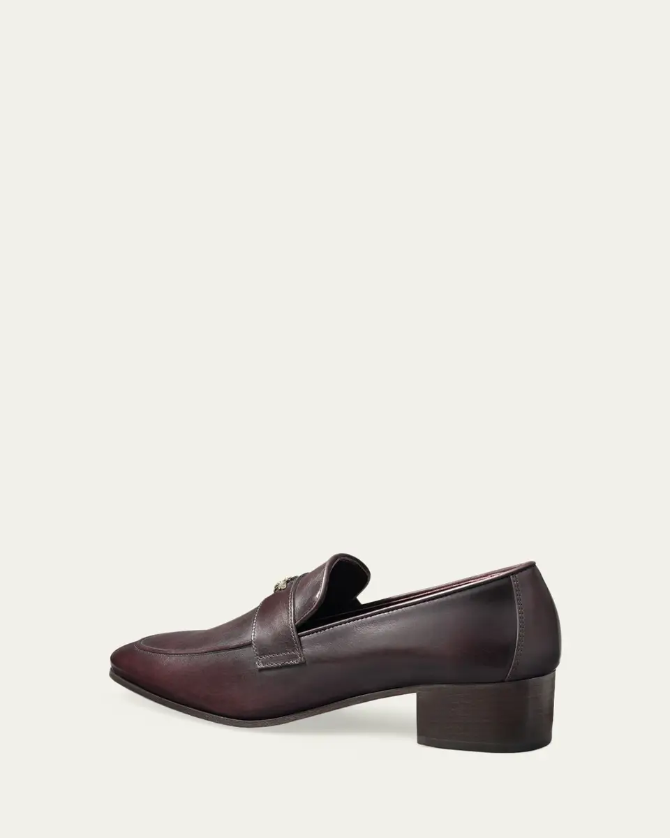 Bougeotte Brushed Leather Block-Heel Loafers | Thumbnail 2 Bougeotte Brushed Leather Block-Heel Loafers | Thumbnail 2