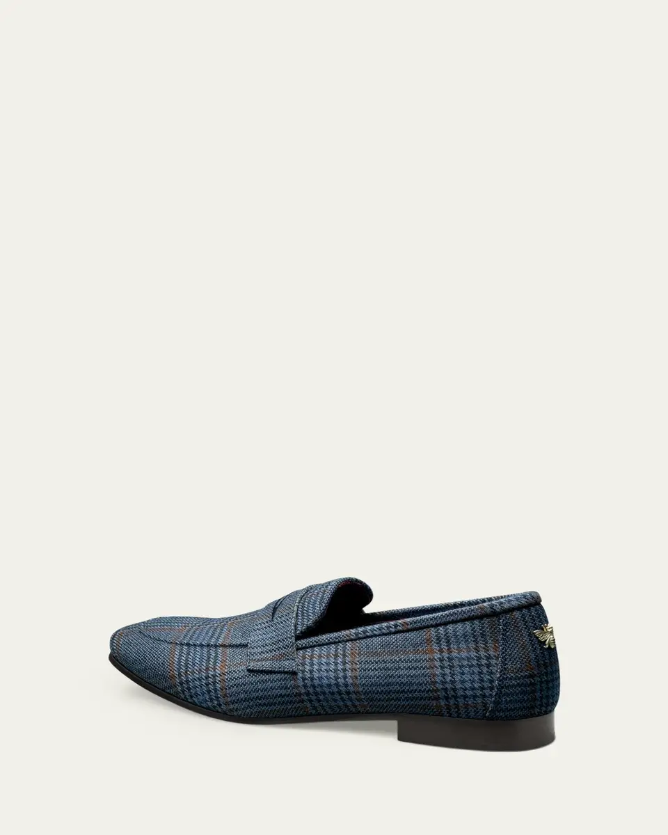 Bougeotte Flaneur Plaid Wool Penny Loafers | Thumbnail 2 Bougeotte Flaneur Plaid Wool Penny Loafers | Thumbnail 2