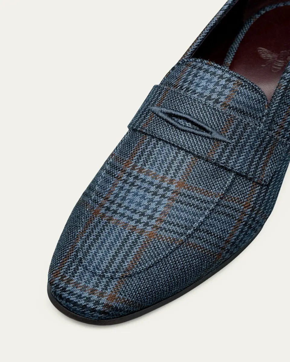 Bougeotte Flaneur Plaid Wool Penny Loafers | Thumbnail 3 Bougeotte Flaneur Plaid Wool Penny Loafers | Thumbnail 3