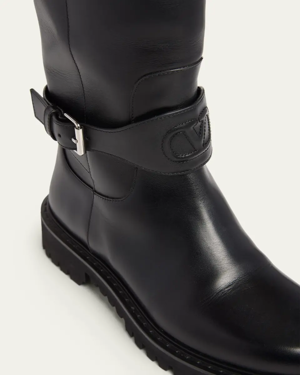 Valentino Garavani 40mm VLogo Signature Leather Riding Boots | Thumbnail 3 Valentino Garavani 40mm VLogo Signature Leather Riding Boots | Thumbnail 3