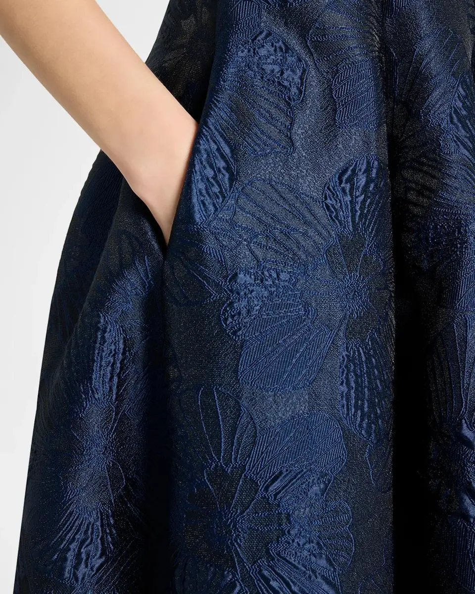 Talbot Runhof Off-Shoulder Jacquard Dress with Pockets | Thumbnail 5 Talbot Runhof Off-Shoulder Jacquard Dress with Pockets | Thumbnail 5