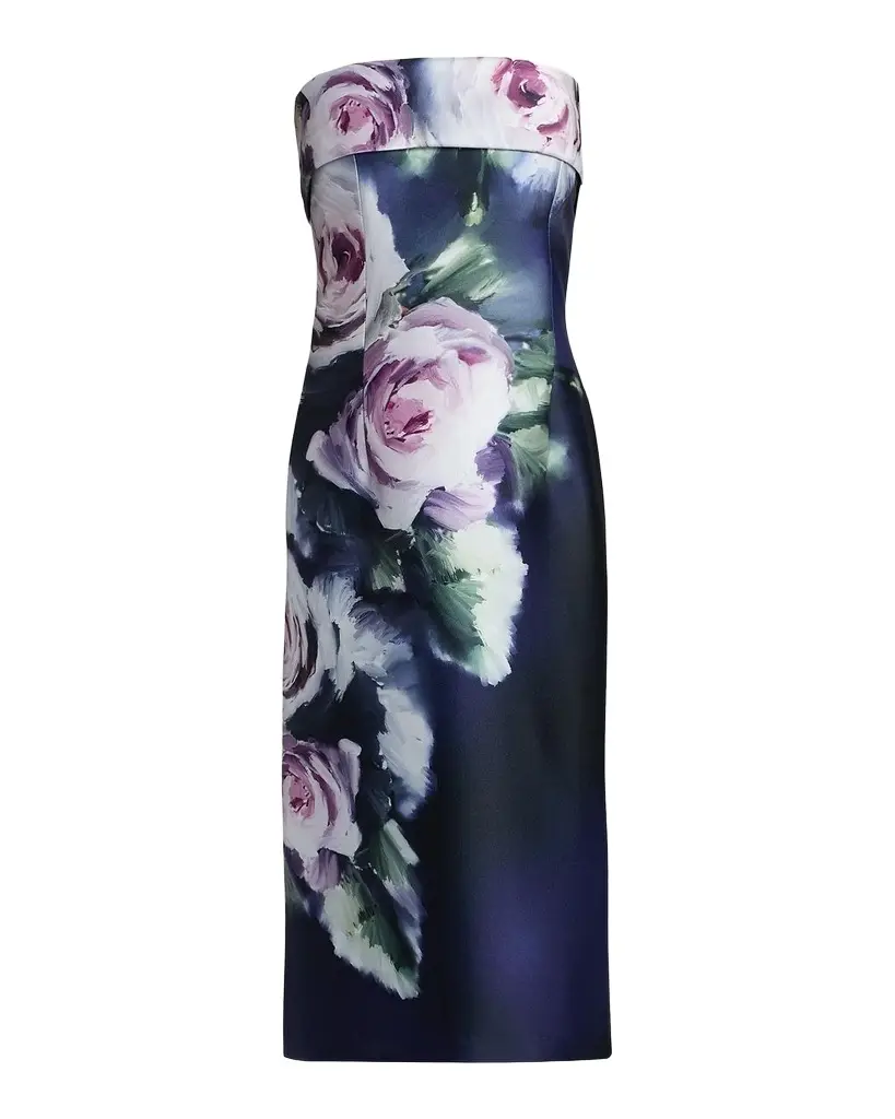 Rickie Freeman for Teri Jon Sleeveless Floral-Print Mikado Dress | Image 1 Rickie Freeman for Teri Jon Sleeveless Floral-Print Mikado Dress | Image 1