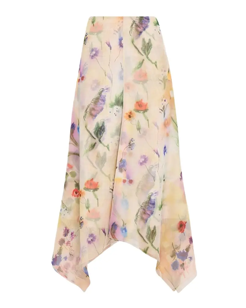 PRABAL GURUNG Floral-Print Handkerchief Hem Skirt | Image 1 PRABAL GURUNG Floral-Print Handkerchief Hem Skirt | Image 1