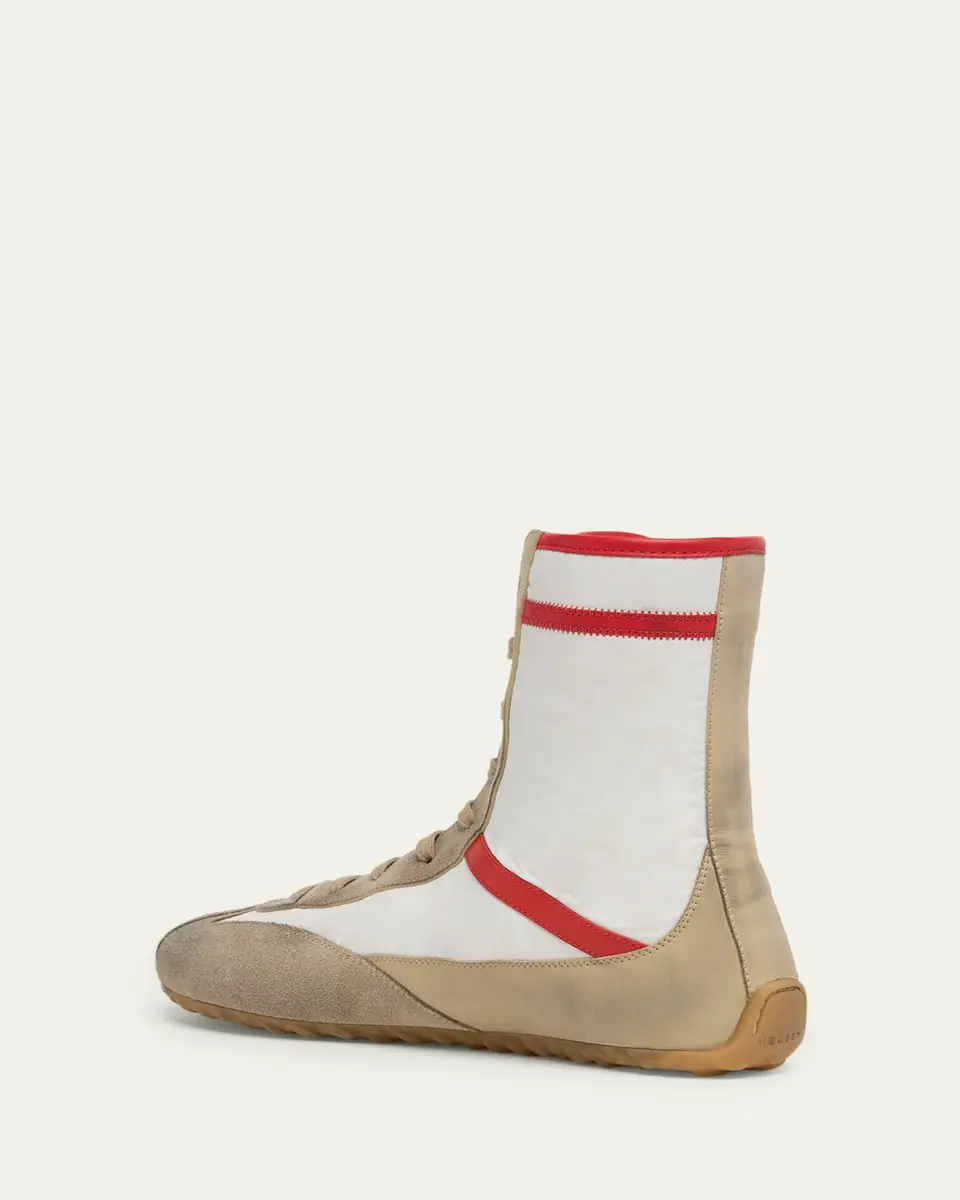 Alexander McQueen Men's Boxe Mixed Media High-Top Sneakers | Thumbnail 2