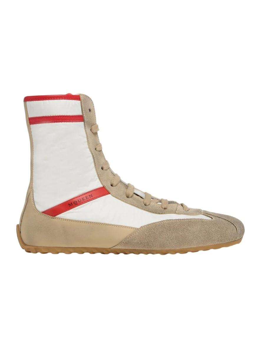 Alexander McQueen Men's Boxe Mixed Media High-Top Sneakers