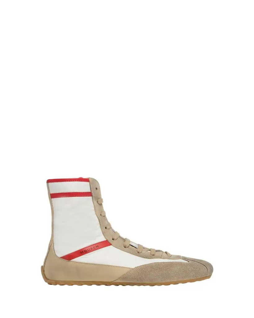 Alexander McQueen Men's Boxe Mixed Media High-Top Sneakers