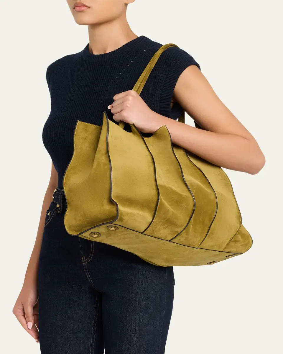 Ulla Johnson Adria Large Wavy Suede Tote Bag | Thumbnail 2