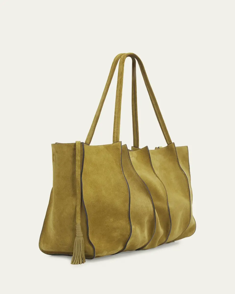 Ulla Johnson Adria Large Wavy Suede Tote Bag | Thumbnail 3