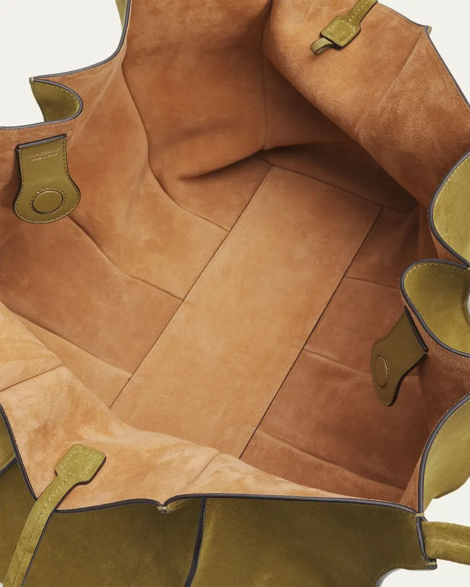 Ulla Johnson Adria Large Wavy Suede Tote Bag | Thumbnail 4