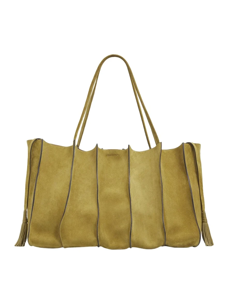 Adria Large Wavy Suede Tote Bag