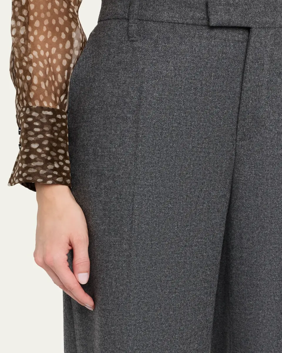 Brunello Cucinelli Cashmere-Wool Wide-Legs Trousers | Thumbnail 5 Brunello Cucinelli Cashmere-Wool Wide-Legs Trousers | Thumbnail 5