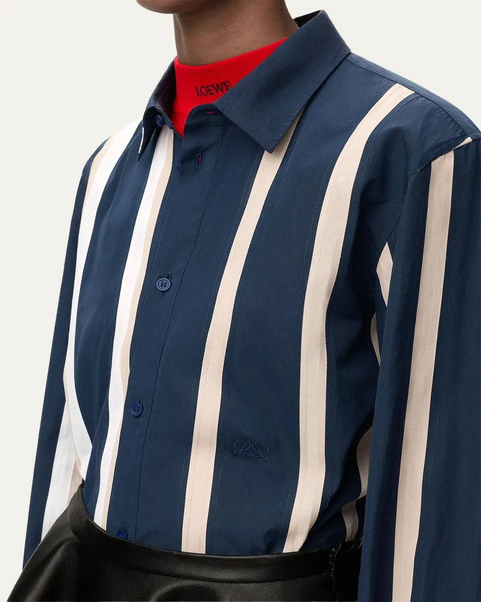 Loewe Stripe Paneled Button-Down Shirt | Thumbnail 5 Loewe Stripe Paneled Button-Down Shirt | Thumbnail 5