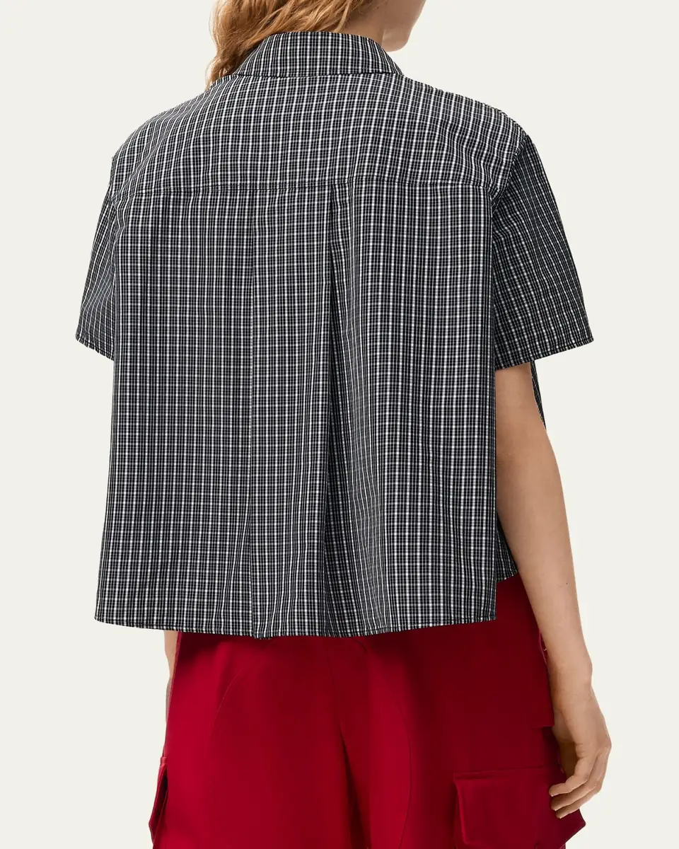 Loewe Check Cotton Short-Sleeve Trapeze Shirt | Thumbnail 3 Loewe Check Cotton Short-Sleeve Trapeze Shirt | Thumbnail 3