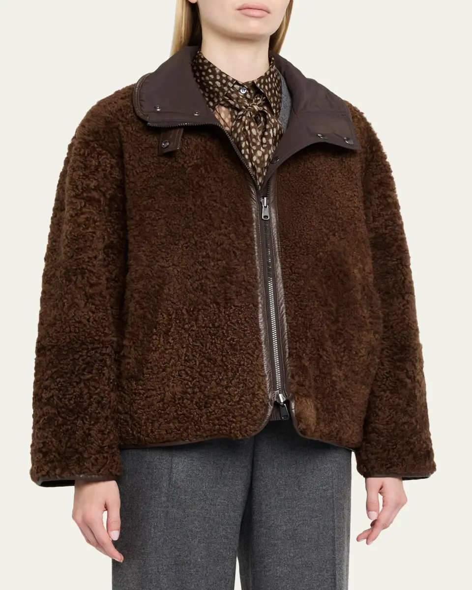 Brunello Cucinelli Curly Shearling Reversible Coat | Thumbnail 4 Brunello Cucinelli Curly Shearling Reversible Coat | Thumbnail 4