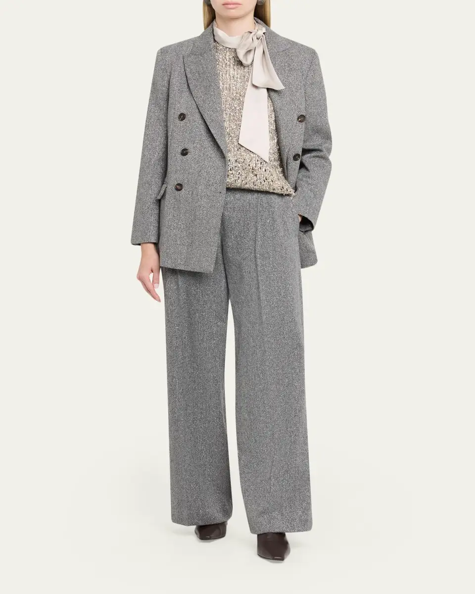 Brunello Cucinelli Couture Metallic Mohair Top | Thumbnail 2