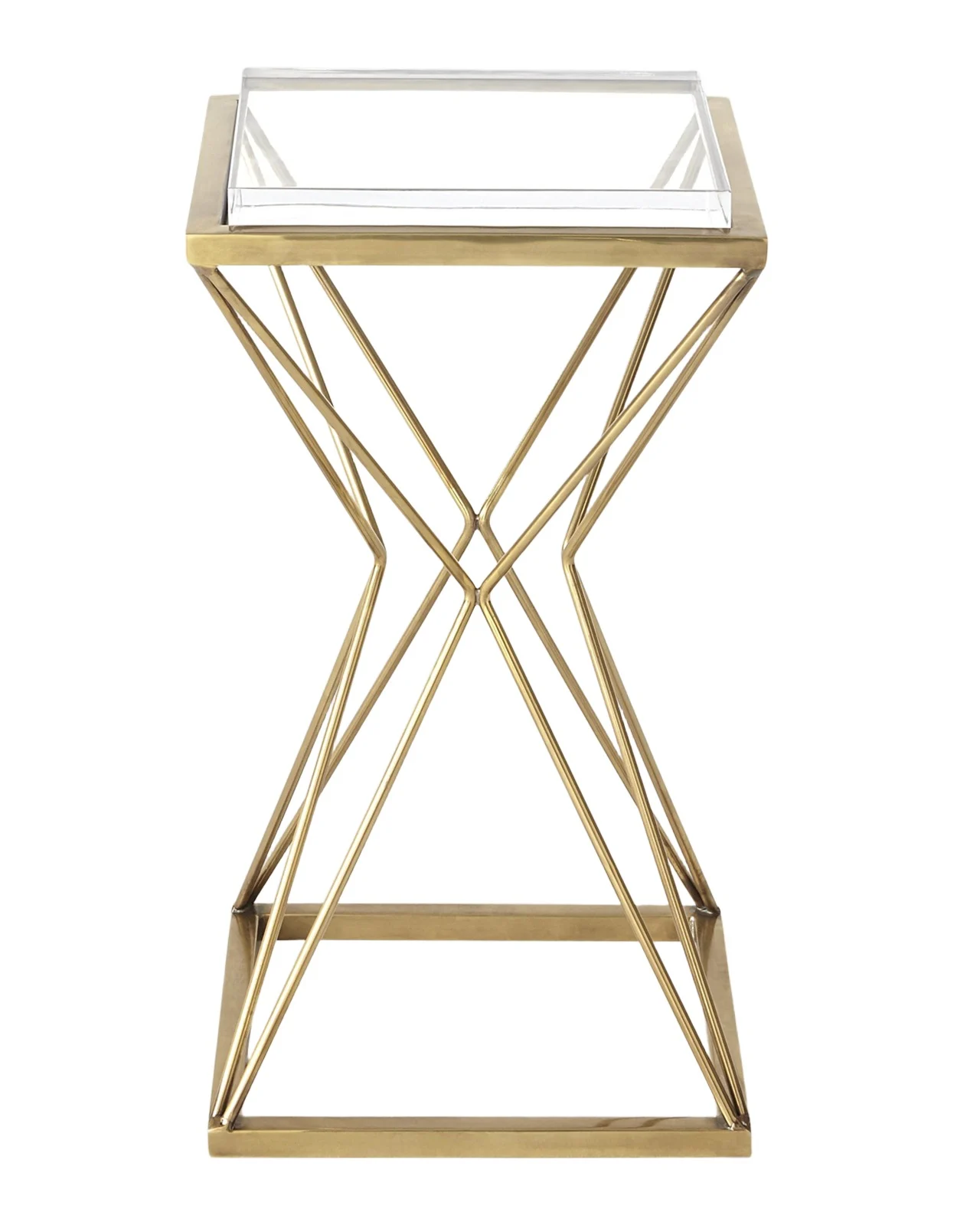 John-Richard Collection Geometric Brass Martini Table