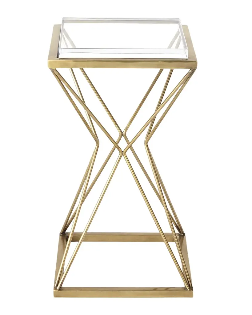 John-Richard Collection Geometric Brass Martini Table
