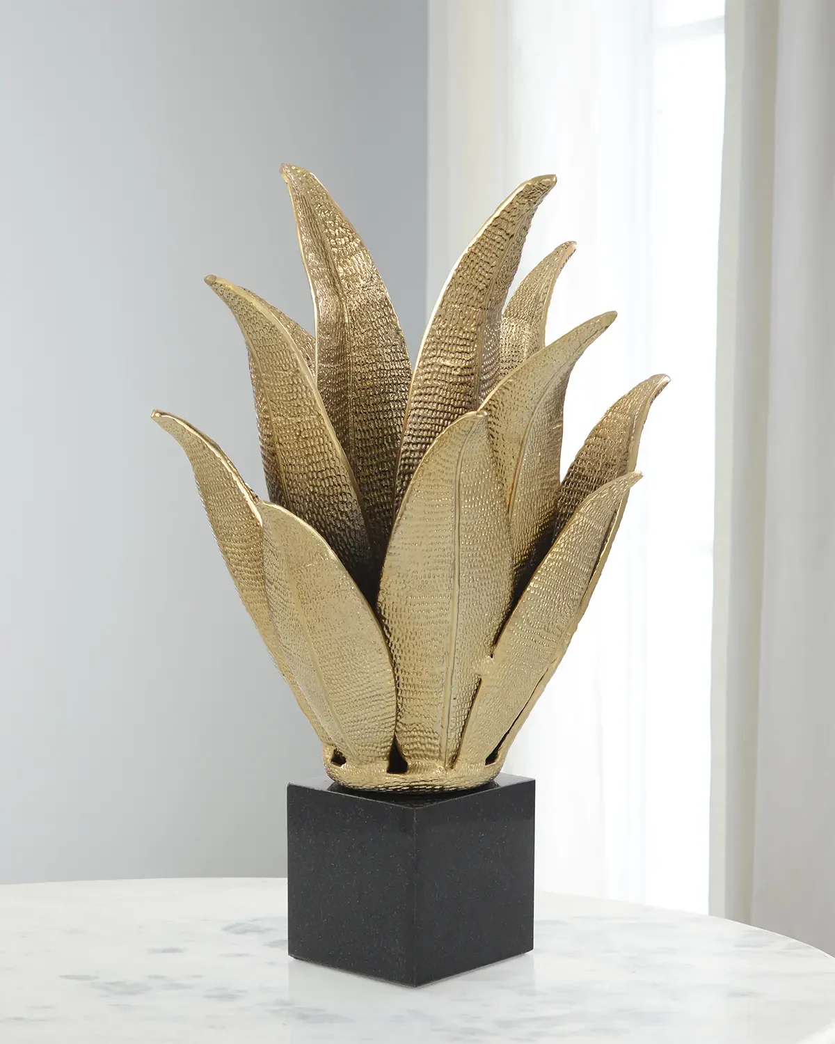 John-Richard Collection Handcrafted Brass Leaf Sculpture