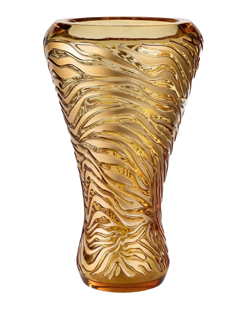 Lalique Tiger 18" Vase, Amber/Gilded Coating | Image 1 Lalique Tiger 18" Vase, Amber/Gilded Coating | Image 1