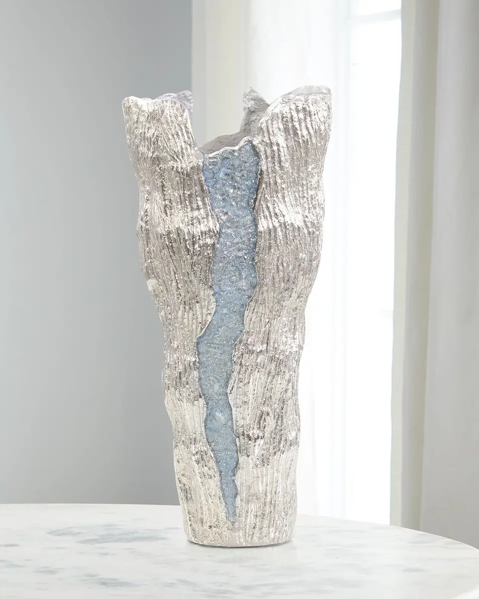 John-Richard Collection Large Cascade Vase, Nickel | Image 1 John-Richard Collection Large Cascade Vase, Nickel | Image 1