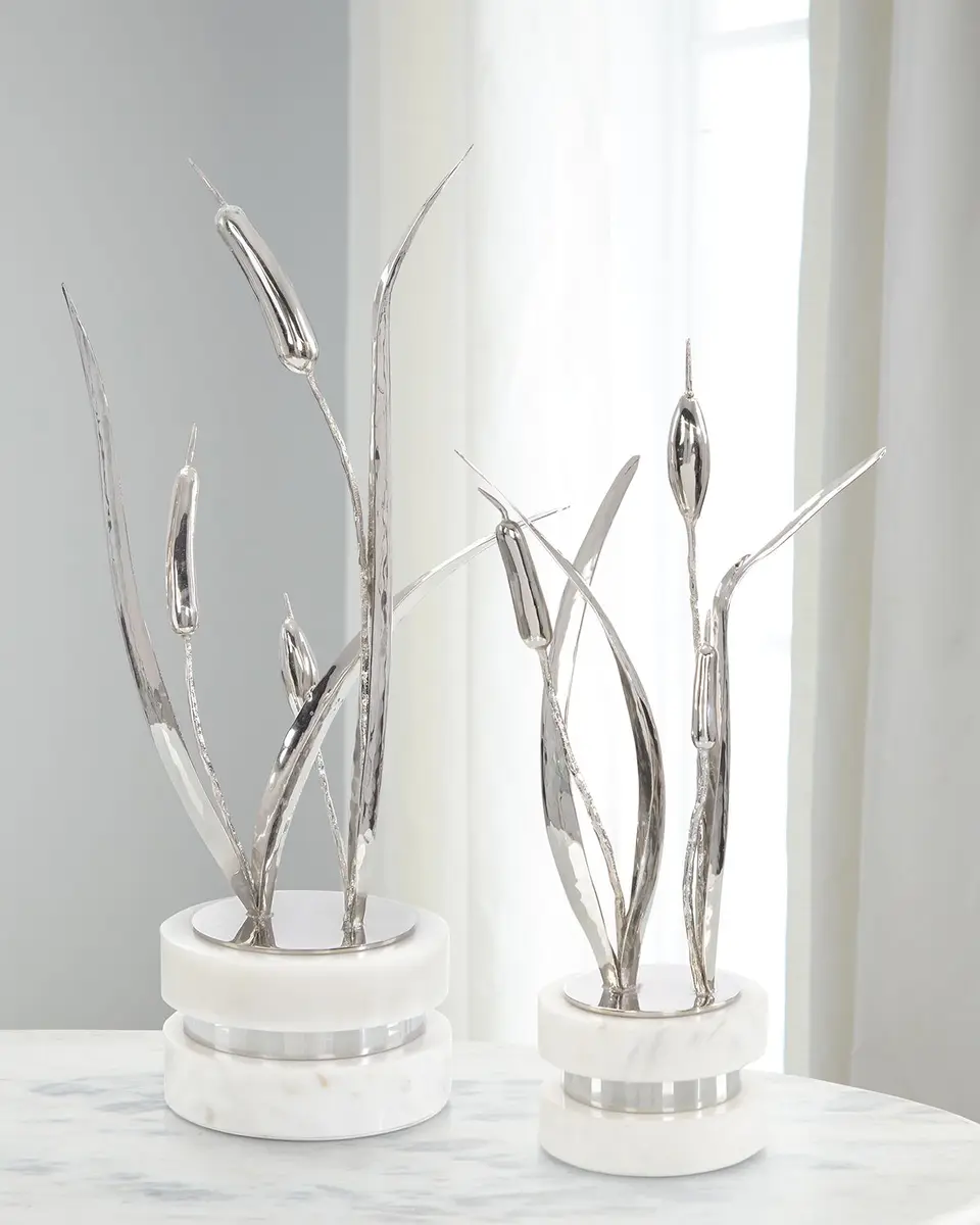 John-Richard Collection Cattails Sculpture on Marble, Large | Thumbnail 2 John-Richard Collection Cattails Sculpture on Marble, Large | Thumbnail 2