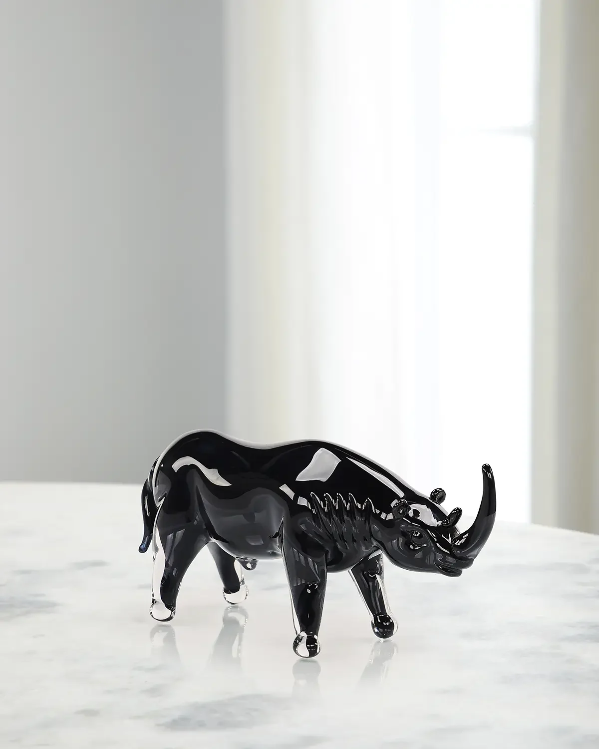 John-Richard Collection Glass Rhino Sculpture