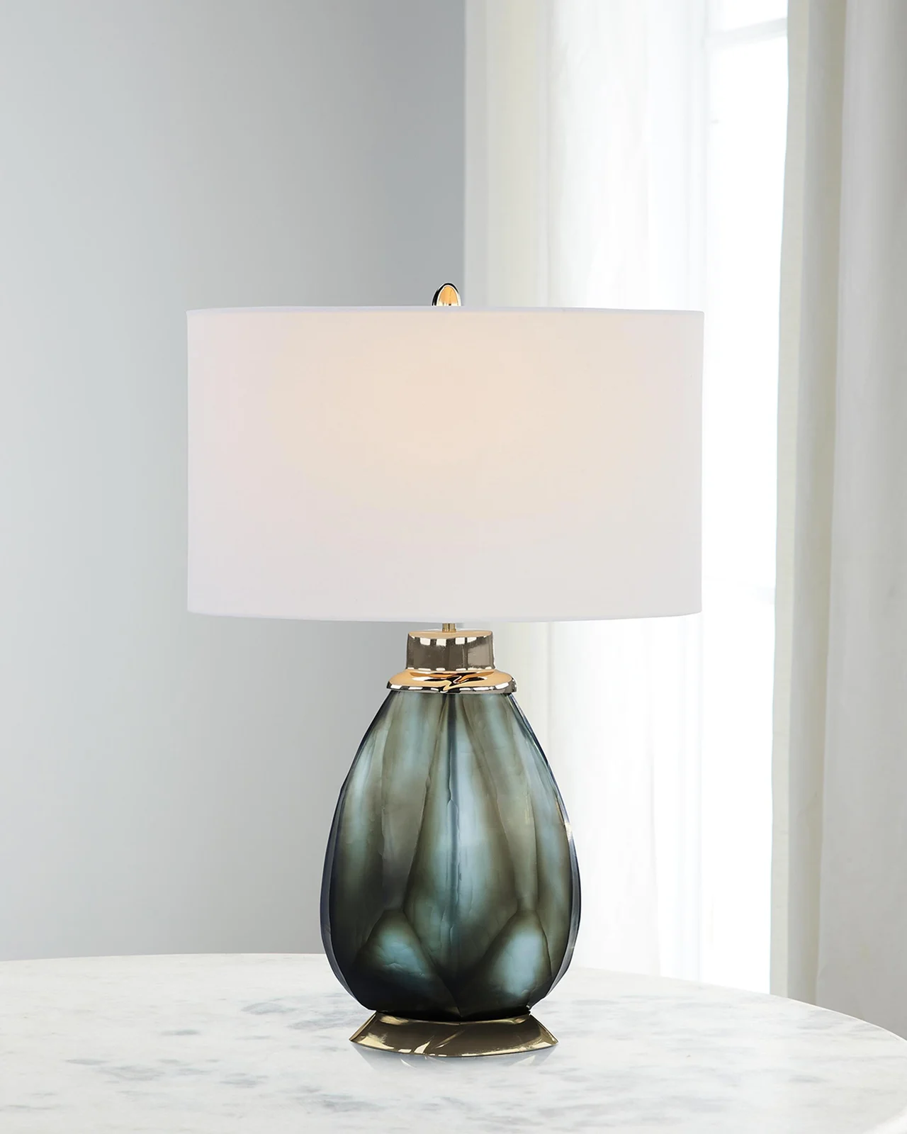 John-Richard Collection Mireille Art Glass Table Lamp, 27"